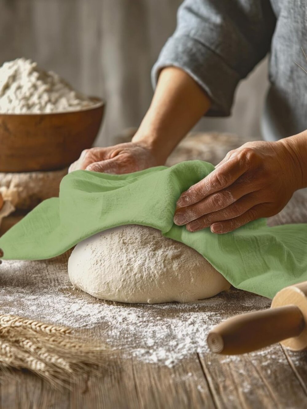 Sage Green Flour Sack Towels [12 Pack-28 x 28 In]100% Cotton - Picture 5 of 7